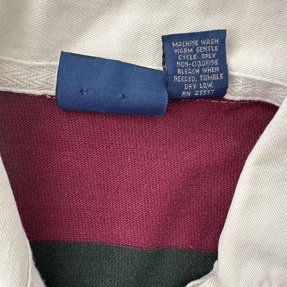 Vtg Striped Rugby Shirt Mens Large Green‎ Ivy League Preppy Cambridge Classics - Picture 4 of 10